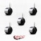 Service Caster 2'' Floor Safe Chrome Hooded Twin Wheel Caster 5/16 Threaded Stem, 5PK SCC-TS02S50D-NYU-BC-5161810-5 - alternate 3